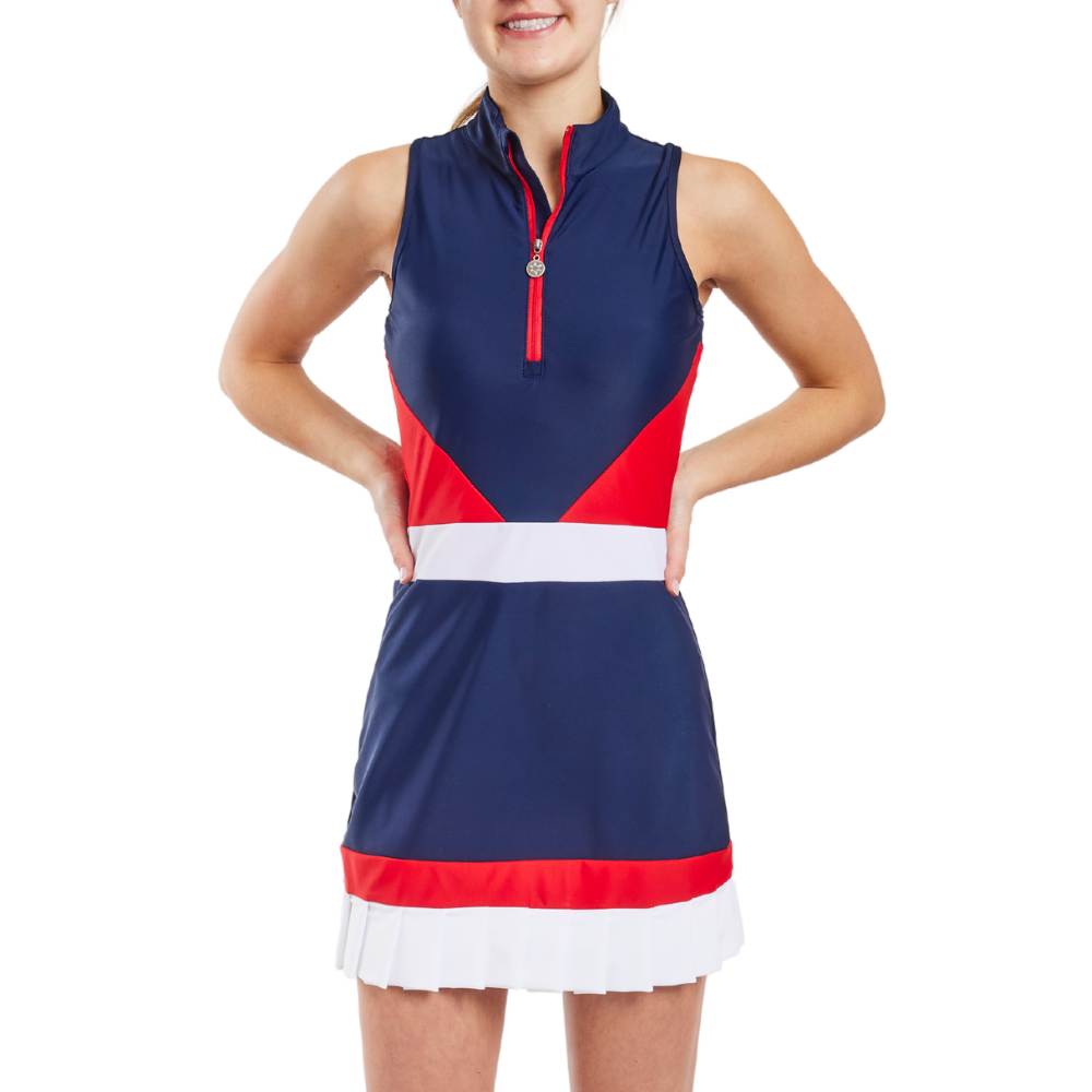 Jordan Navy-Cherry Tomato-White Dress – Tzu Tzu Sport